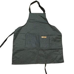 Kitchen Cooking Apron Bib Chef Apron 
Pockets striped black white